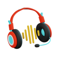 audio onda fone de ouvido 3d ícone png