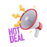 3D Hot Deal Announcement png