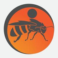 icono de diseño de ilustraciones de logotipo de abeja vector