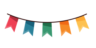 colorful garlands party banner png