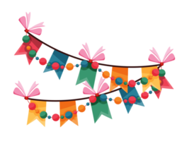 colorful garlands party banner png