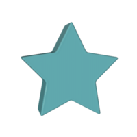 Star icon 3D render transparent background png