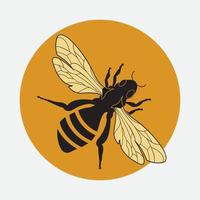 icono de diseño de ilustraciones de logotipo de abeja vector