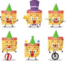 Cartoon character of calendar with various circus shows vector