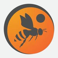 icono de diseño de ilustraciones de logotipo de abeja vector