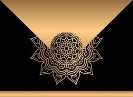 Luxury golden background with ethnic mandala ornament. Vector illustration