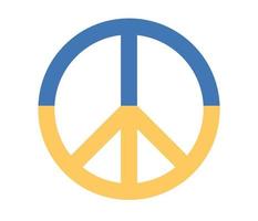 Ukraine peace symbol icon. Stay with Ukraine. Save Ukraine concept. Vector flat illustration