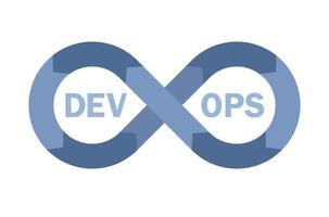 DevOps icon. Programming and engineering concept. Software development and information technology operations. Infinity symbol. Vector flat illustration