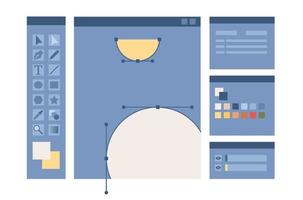 Design program concept. Graphic designer. Web design, web development icon. Vector flat illustration
