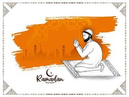 Ramadan Kareem cultural Islamic holy month festival praying background vector