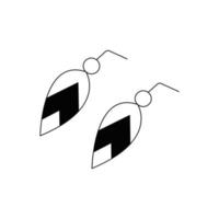 Lovely leaf-shaped stud earrings. Vector doodle isolated