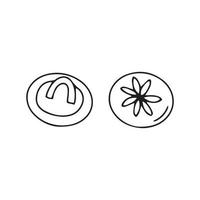 Round small buttons. Doodle vector element flower pattern