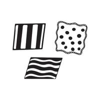 Pieces of fabric. Flaps. Doodle vector isolated