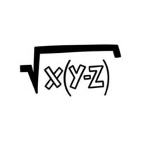 Mathematical equation, formula. Vector black and white