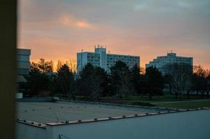 sunrise in Slovakia town, around seven o'clock in the morning.    Trnava, Slovakia, SK, 2023 photo