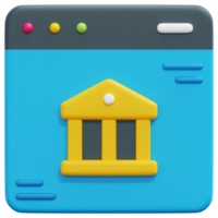 internet banking 3d render icon illustration png