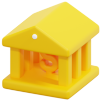 bank 3d render icon illustration png