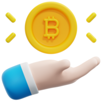 bitcoin 3d rendere icona illustrazione png