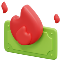 burn 3d render icon illustration png