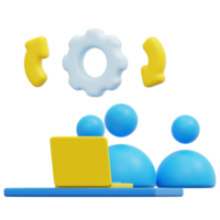 teamwork 3d render icon illustration png