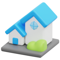 house 3d render icon illustration png