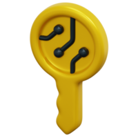 private key 3d render icon illustration png