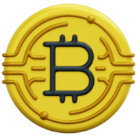 bitcoin 3d render ícone ilustração png