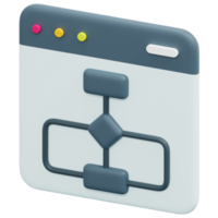 ilustração de ícone de renderização 3d de fluxograma png