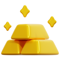 ilustración de icono de renderizado 3d de oro png