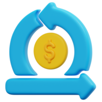 cash flow 3d render icon illustration png