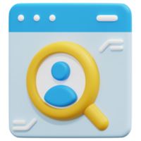 consumidor pesquisa 3d render ícone ilustração png