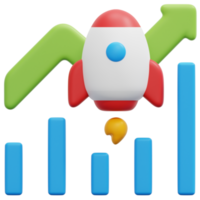 graph 3d render icon illustration png