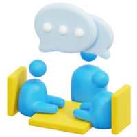 meeting 3d render icon illustration png