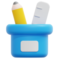 stationery 3d render icon illustration png