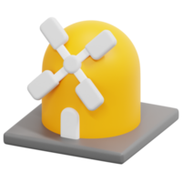 mill 3d render icon illustration png