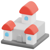 castle 3d render icon illustration png