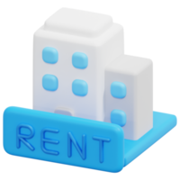 rent 3d render icon illustration png