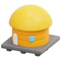 bungalow 3d render icon illustration png