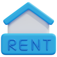 rent 3d render icon illustration png