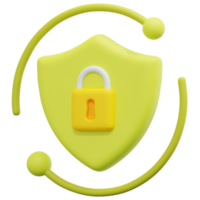 security 3d render icon illustration png