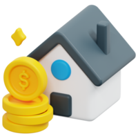 mortgage 3d render icon illustration png