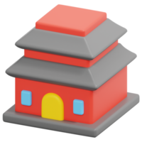 temple 3d render icon illustration png