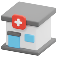 clinic 3d render icon illustration png