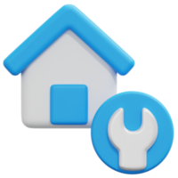 huis reparatie 3d geven icoon illustratie png