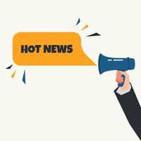 Megaphone with Hot News speech bubble vector illustration