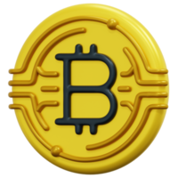 bitcoin 3d rendere icona illustrazione png