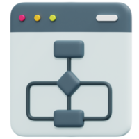 ilustração de ícone de renderização 3d de fluxograma png