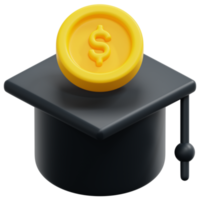 scholarship 3d render icon illustration png