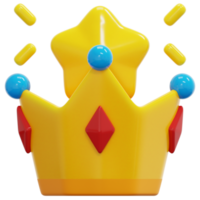 coroa 3d render ícone ilustração png