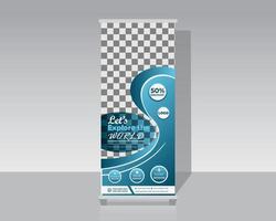 Travel Vacation Roll Up Banner Design vector